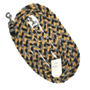 SMYCZ PRZEPINANA DLA DUŻEGO PSA PARACORD czarny-musztarda