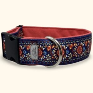 Obroża Szeroka 5,5 cm Etno Flowers – Obroża zatrzaskowa dla dużych psów